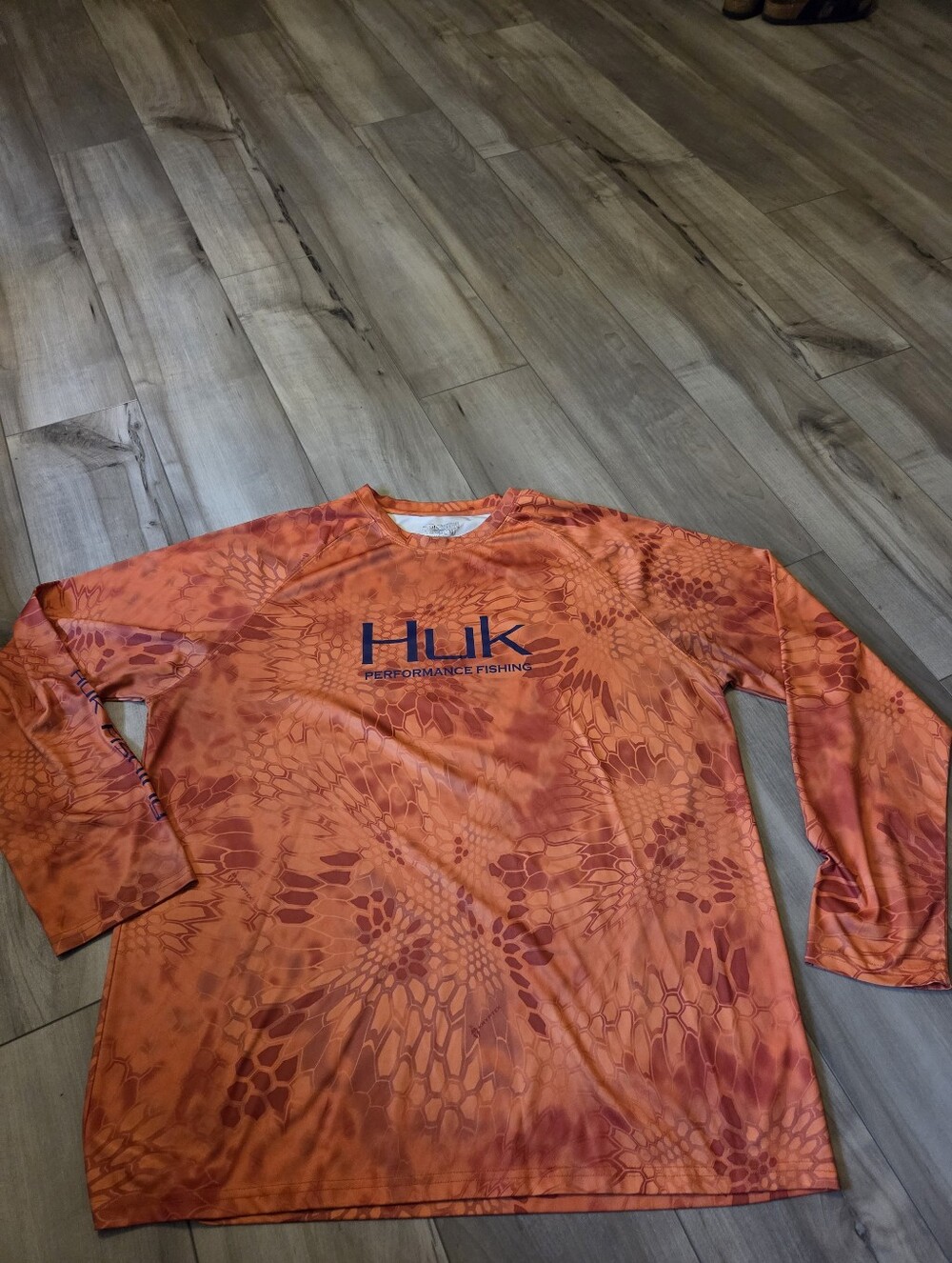 Huk Performance Fishing Orange Long Sleeve Shirt
